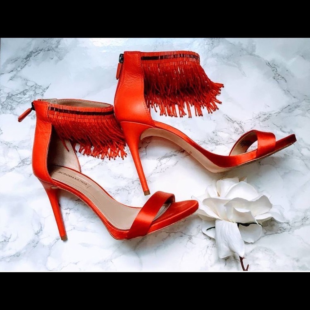 Bcbgmaxazria Fringe red Sandals